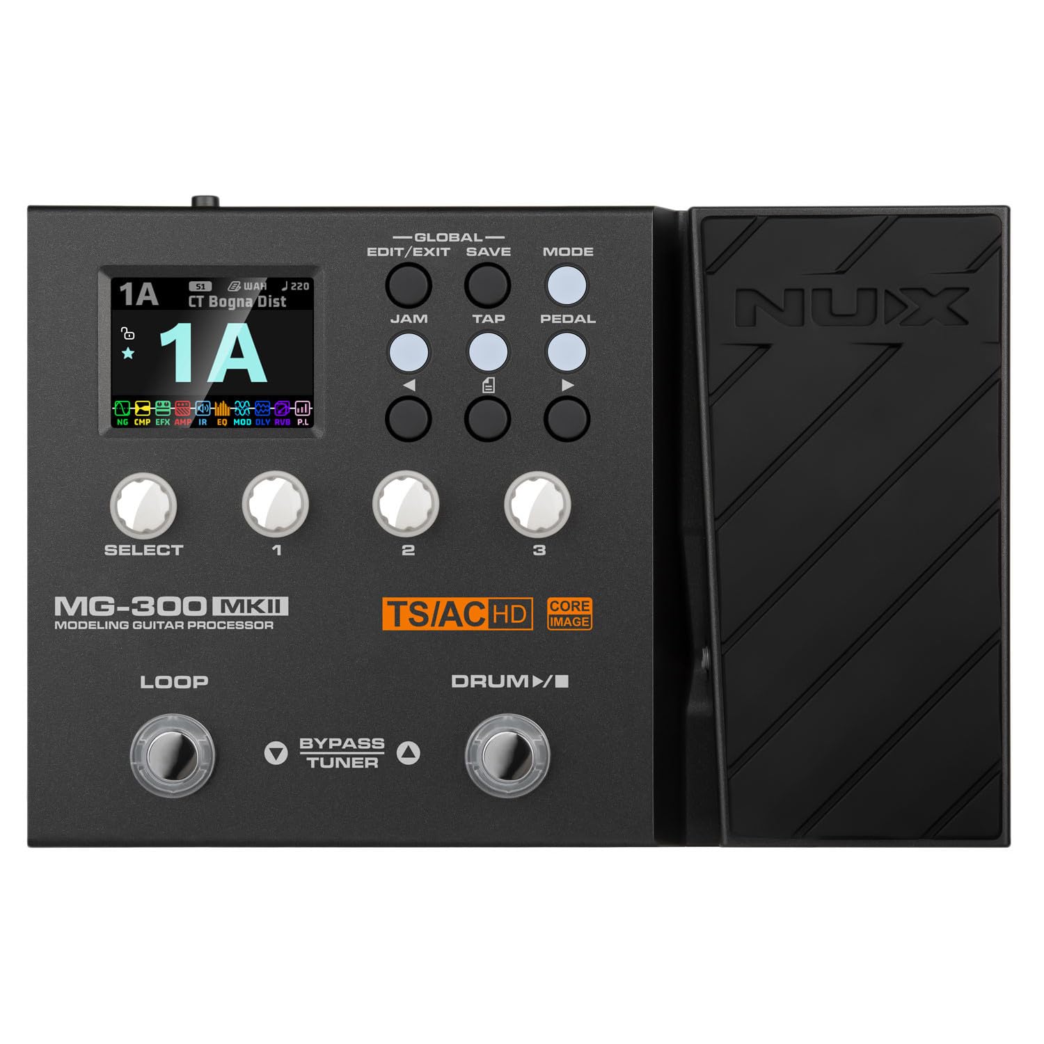 NUX | MG-300 mkII Guitar Multi-Effects Pedal | Amp Modelling, USB